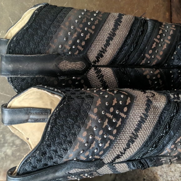 CORRAL A3355 "Antonia" gray/black embroidered leather snip toe cowgirl boots sz6 - Picture 10 of 16